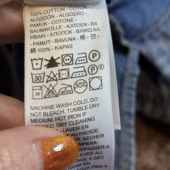 Levi's Women Aiden Blue Short Sleeve Resort Shirt Button Down Harper Laser M - Picture 9 of 16